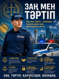 ЗАҢ МЕН ТӘРТІП &ndash; ҚАУІПСІЗ ҚОҒАМНЫҢ НЕГІЗІ