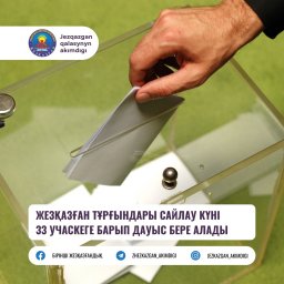 Жезқазған қаласының тұрғындары сайлау күні 33 учаскеге барып дауыс бере алады.